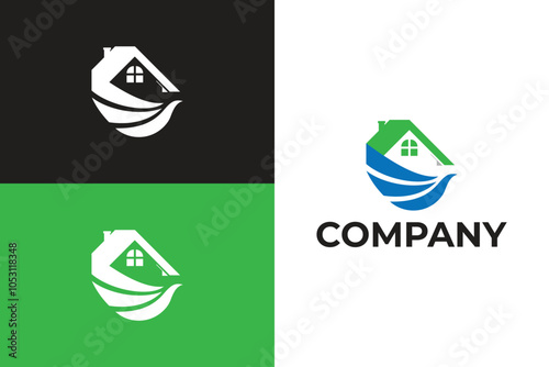 Letter e real estate logo, property logo design, house, mortgage, contractor logo, builder