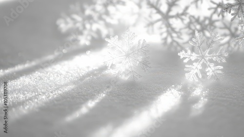 a picture of snowflakes shadows on a white background, minimalist, simple,
