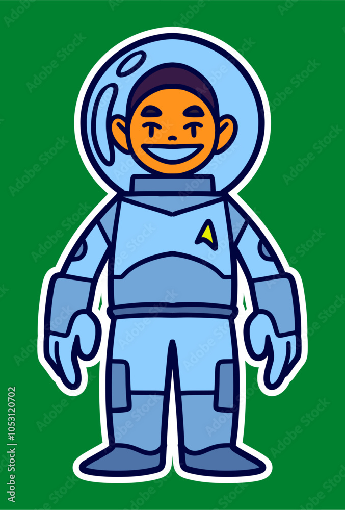 Boy Kid Astronaut Doodle Sticker Illustration Boy Kid Astronaut Doodle Sticker Illustration