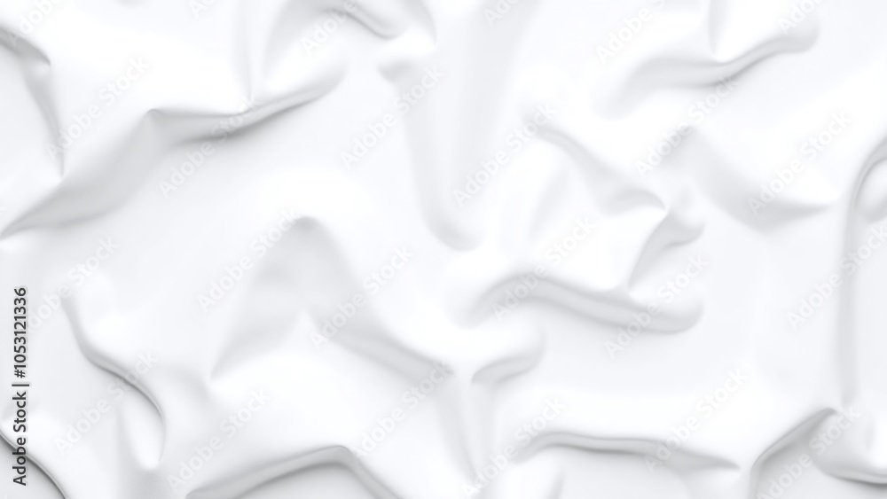 White textured surface with creases and folds White textured surface with creases and folds