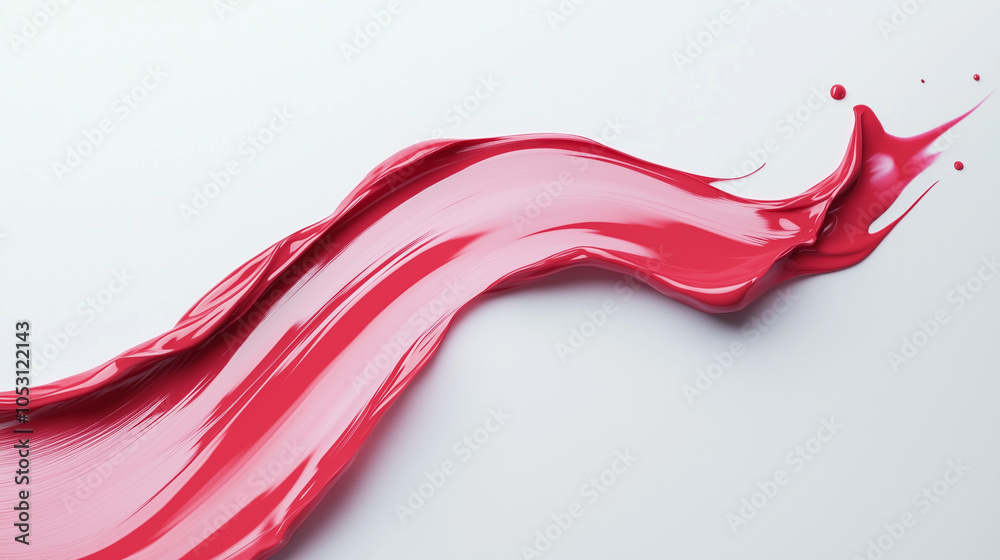 Smear of red makeup on white background Smear of red makeup on white background
