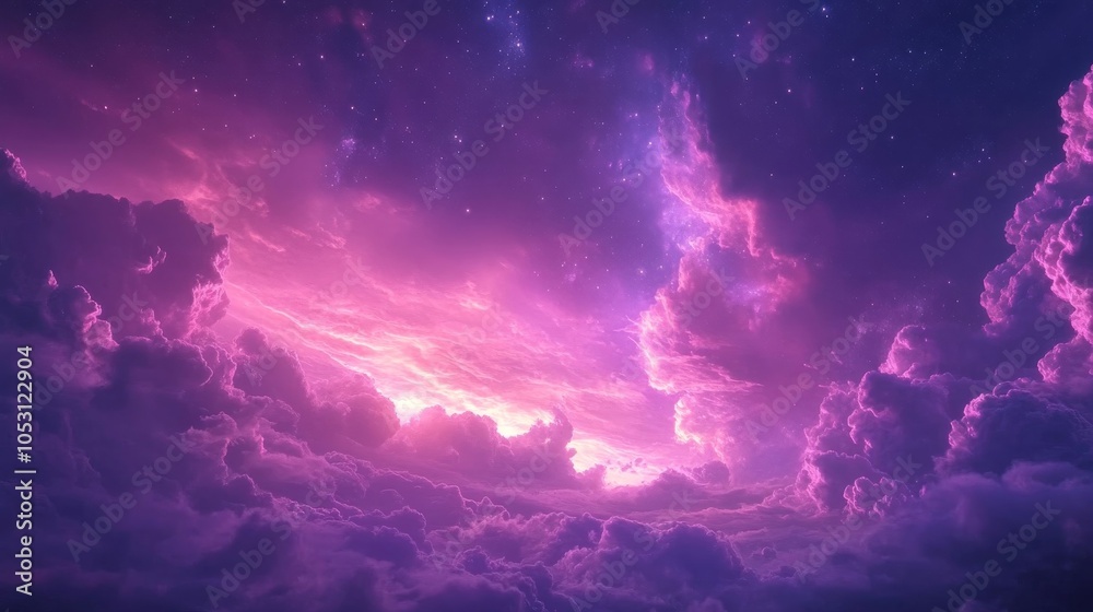Obraz premium 紫の怪しい雲