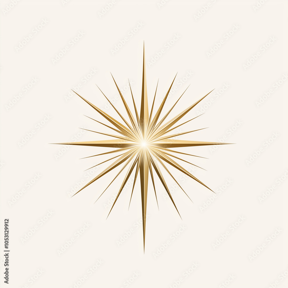 Obraz premium Golden starburst illustration on light background