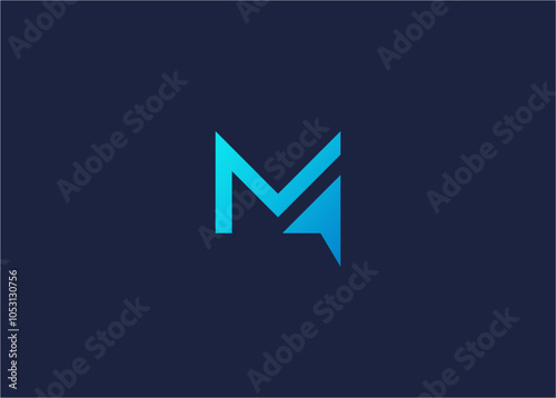 Letter m with arrow logo icon design vector design template inspiration