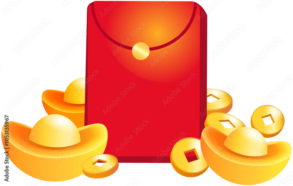 Red Envelopes With Yuanbao Red Envelopes With Yuanbao