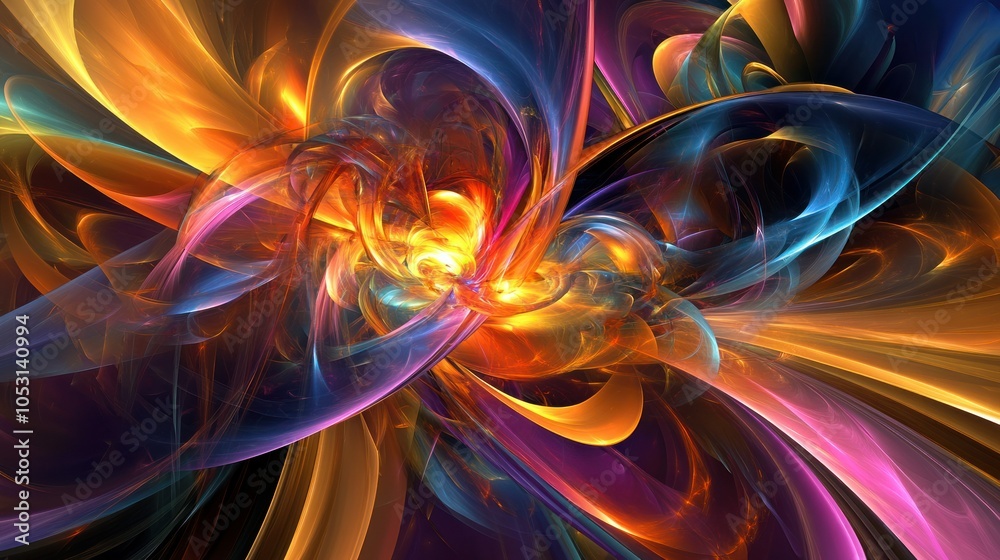3D abstract art with vibrant colors, smooth gradients, and high-definition textures for a striking look