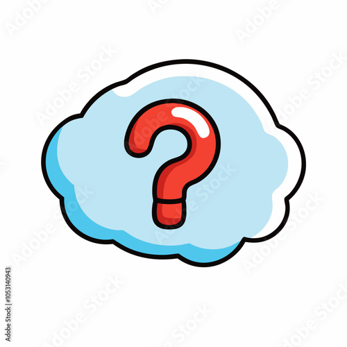 Speech bubble with interrogation sign cloud isolated vector icon (3)