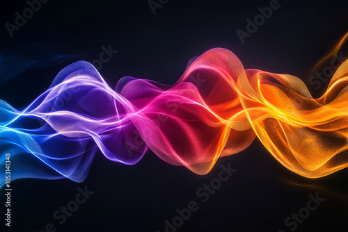 Intertwined color waves, evoking synergy and workflow