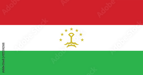 Tajikistan Flag Vector - Official Tajikistan Flag With Original Color and Size Proportion