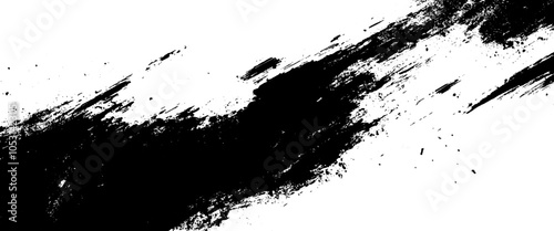 Vector abstract brushstroke black ink stroke texture.