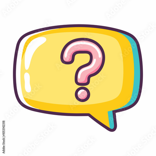 Speech bubble with interrogation sign discussion isolated icon vector illustration (2)