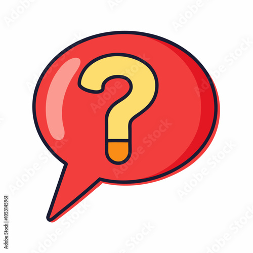 Speech bubble with interrogation sign help isolated vector icon (8)