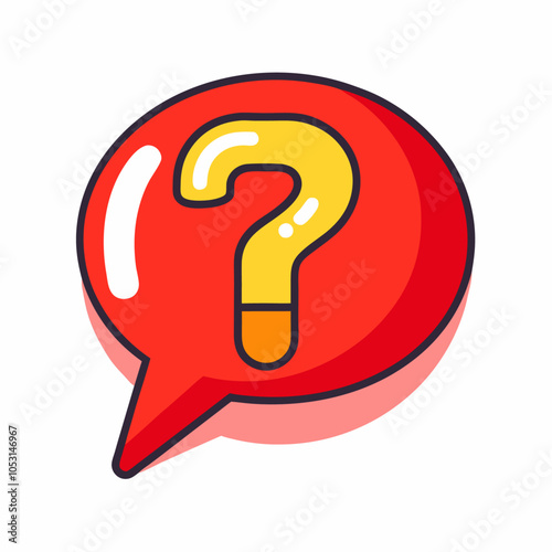 Speech bubble with interrogation sign help isolated vector icon (17)