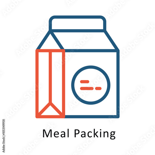 Meal Packing vector Outline Two Color Design icon. Volunteering Symbol on White background EPS 10 File