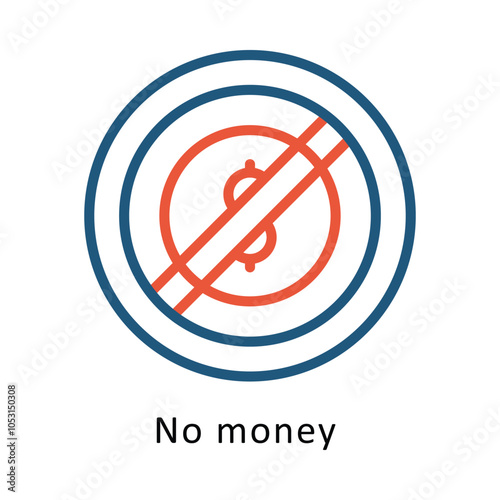No money  vector Outline Two Color Design icon. Volunteering Symbol on White background EPS 10 File