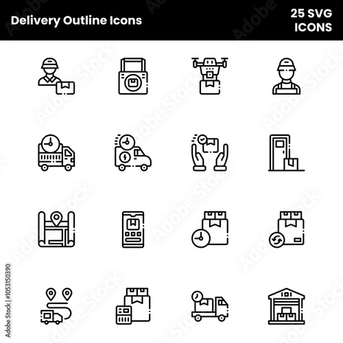 Delivery Outline Icons (File type sSVG)
