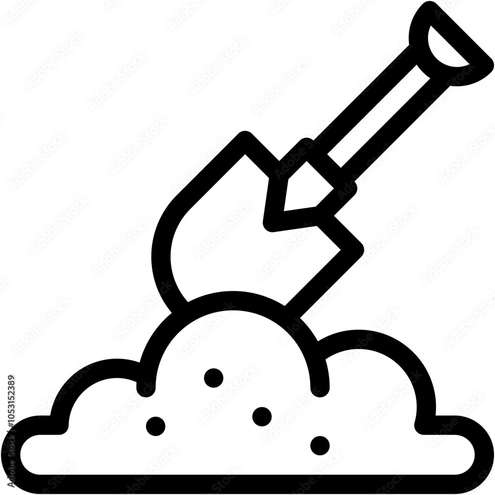 Vector Icon Shovel, Equipment, Digging, Gardening, Farming, Tool Vector Icon Shovel, Equipment, Digging, Gardening, Farming, Tool