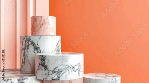 Elegant Tiered Marble Podium Display for Awards and Recognition