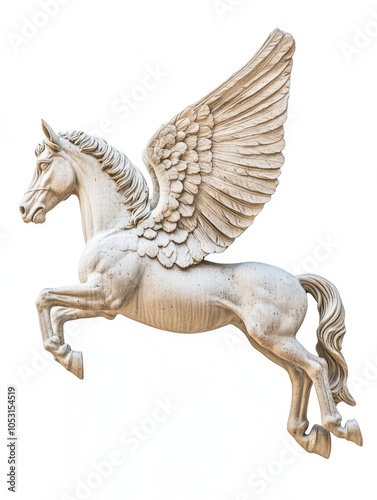 Horse with winged statue