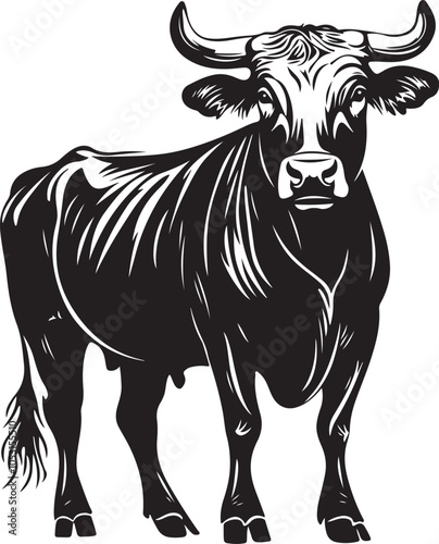 black and white cow