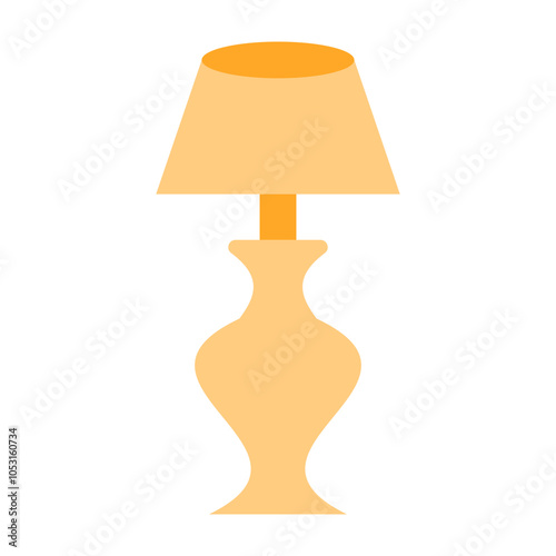 Table Lamp Flat Icon Design