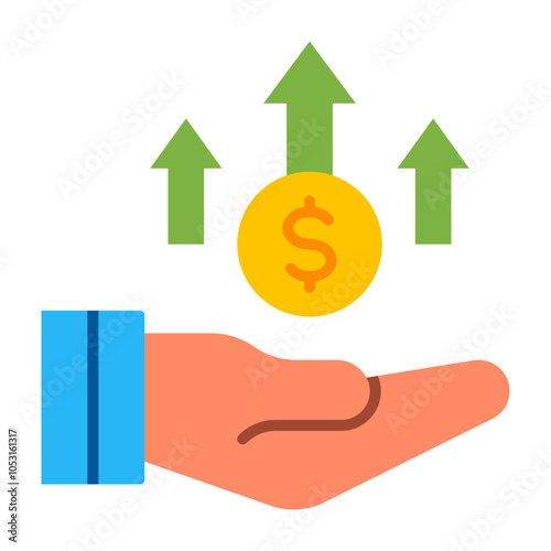 Profit Flat Icon Design