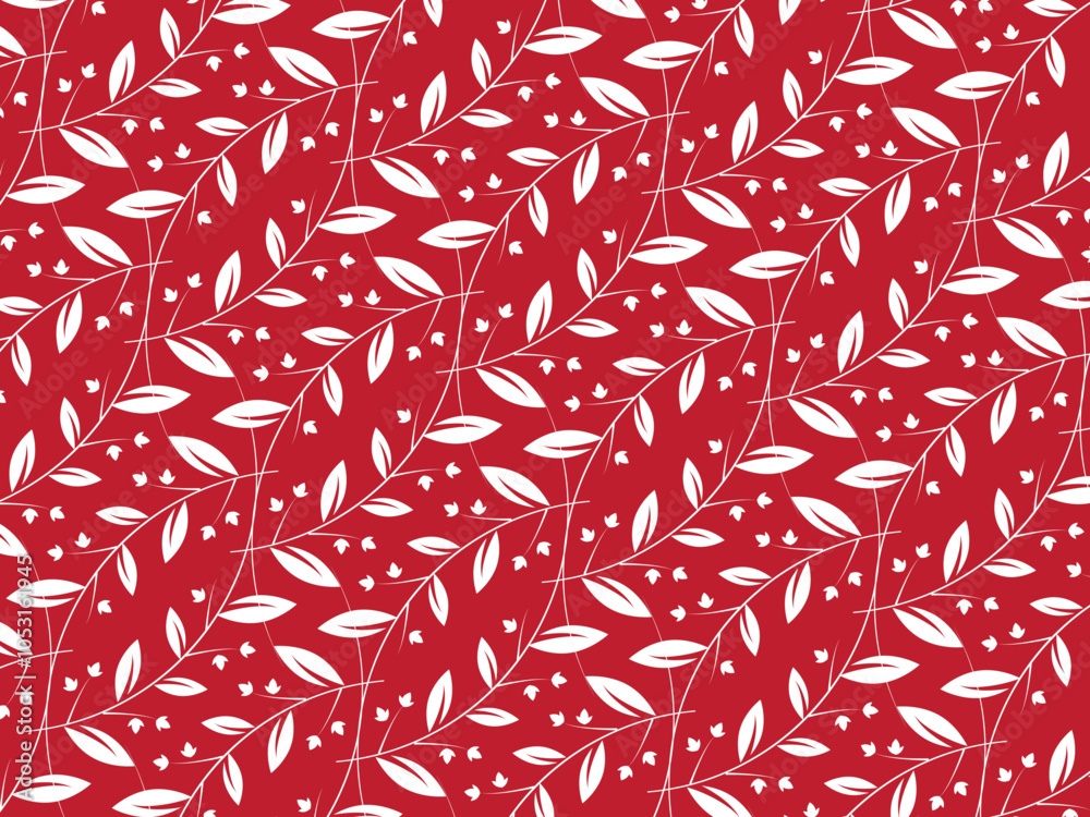 colorful botanical pattern design with red background colorful botanical pattern design with red background