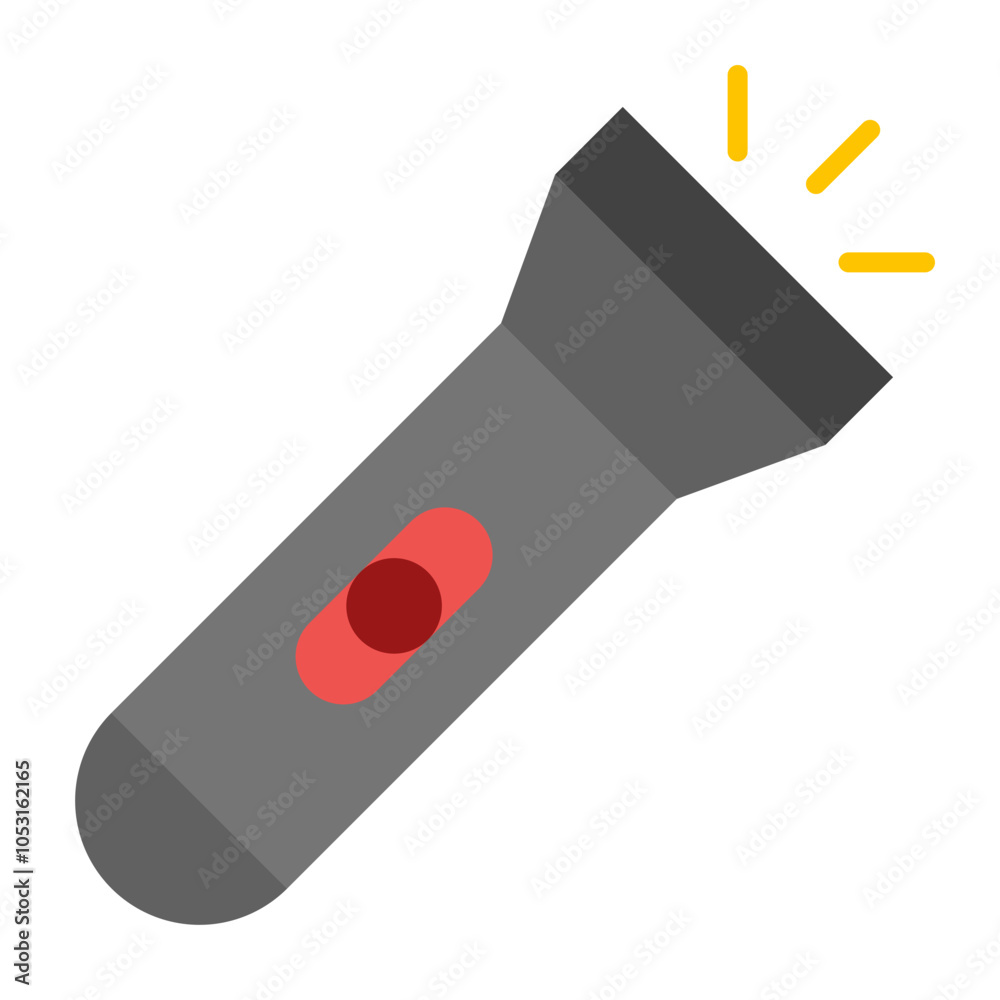Flashlight Flat Icon Design