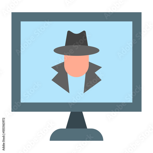 Spyware Flat Icon Design