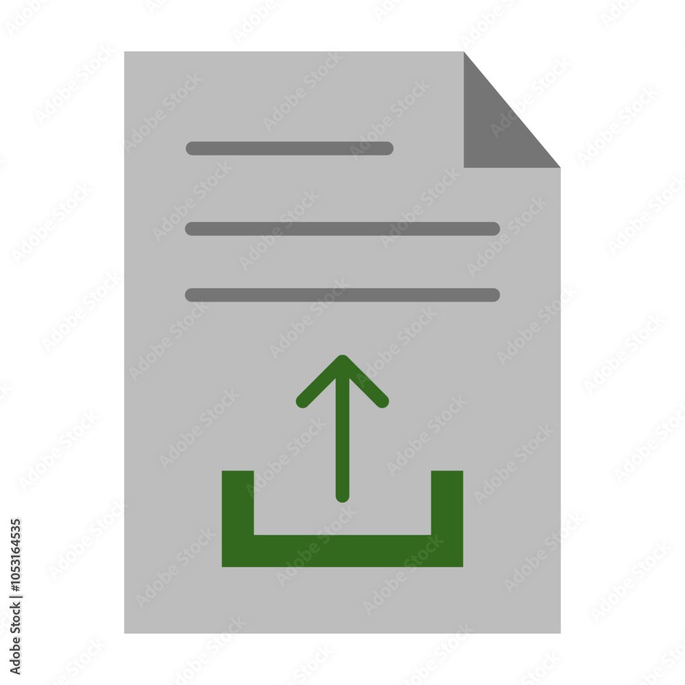 Upload File Flat Icon Design
