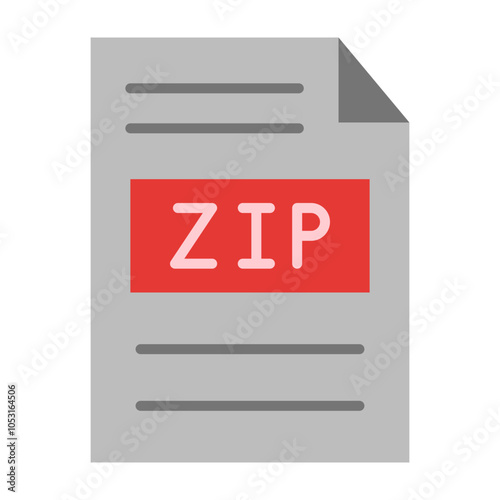 Zip File Flat Icon Design