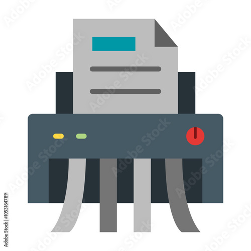 Paper Shredder Flat Icon Design