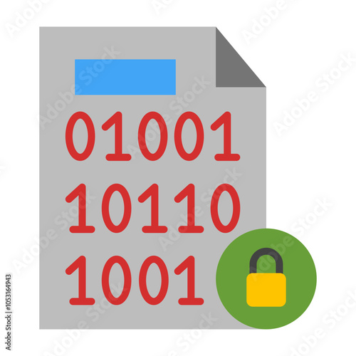 Encrypted File Flat Icon Design