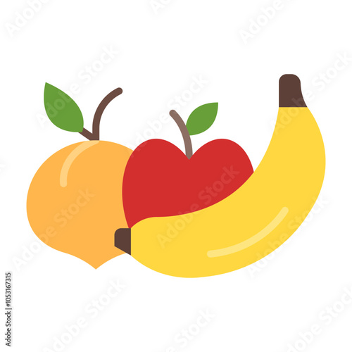 Fruits Flat Icon Design