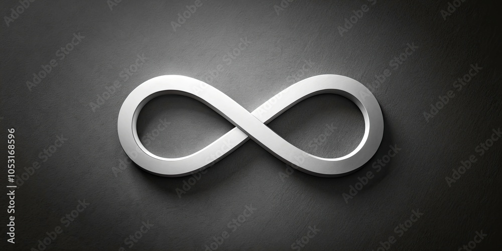 Minimalist Infinity Logo Design, Abstract Symbol of Continuity, Endless Possibilities, Timeless Concept, Clean Lines, Monochrome Aesthetic, Modern Graphic, Simple and Elegant Representation