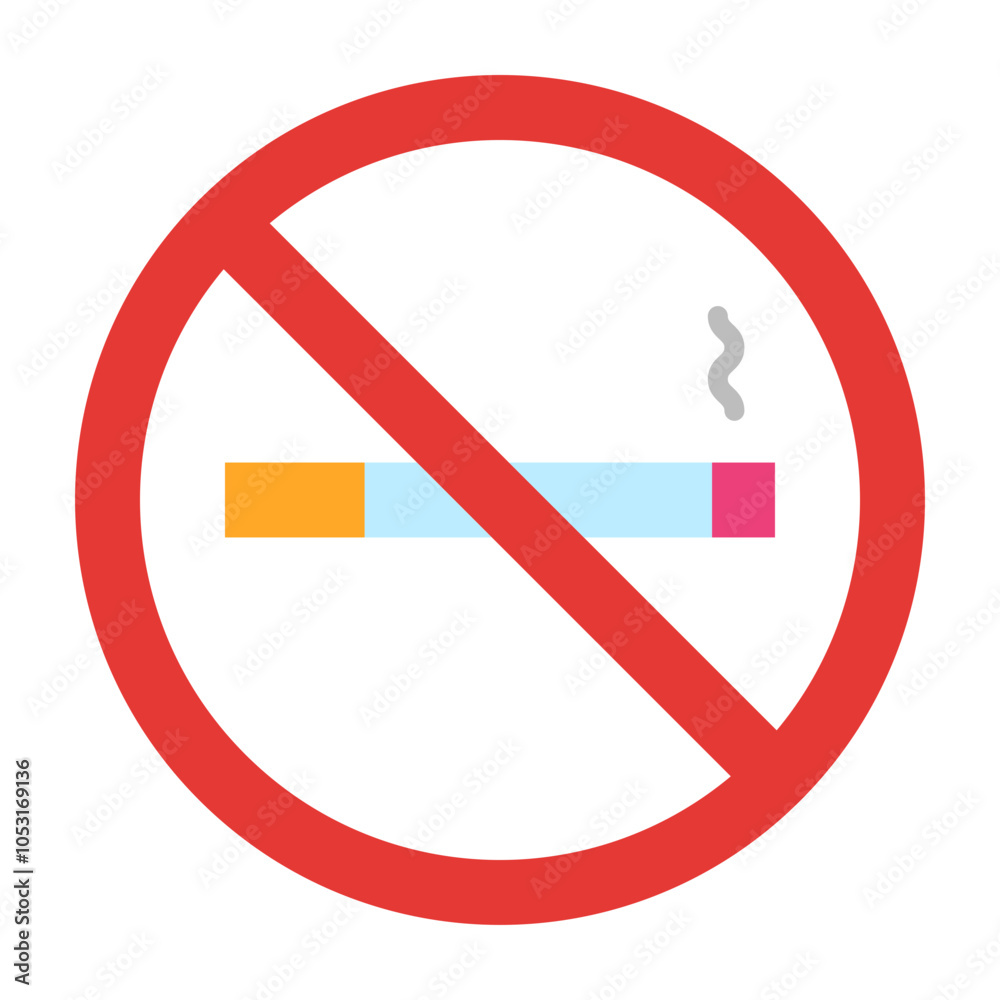 No Smoking Flat Icon Design No Smoking Flat Icon Design