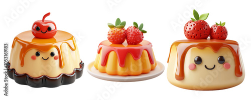 Cute and Colorful Dessert Puddings With Faces photo