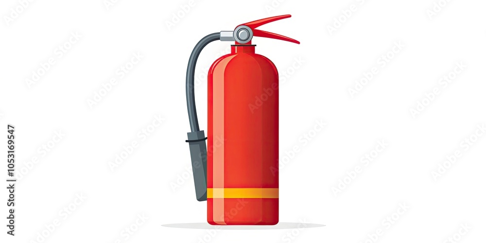 Fototapeta premium Minimalist Vector Fire Extinguisher Icon on White Background for Safety Concepts â€“ Simple Design for Fire Safety Awareness, Emergency Preparedness, and Workplace Safety Graphics