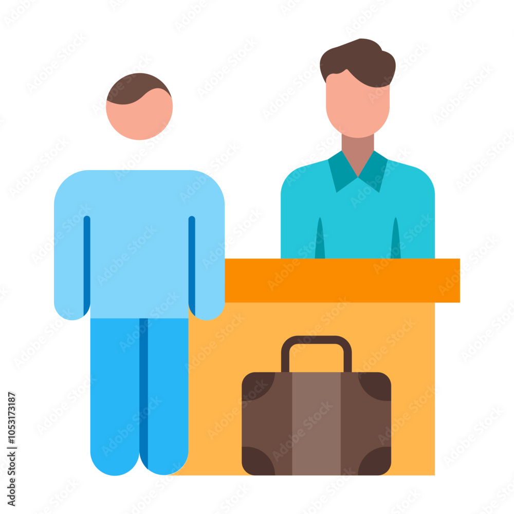 Checkin Flat Icon Design Checkin Flat Icon Design