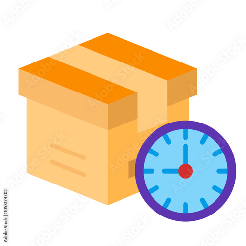 Shipping Time Flat Icon Design