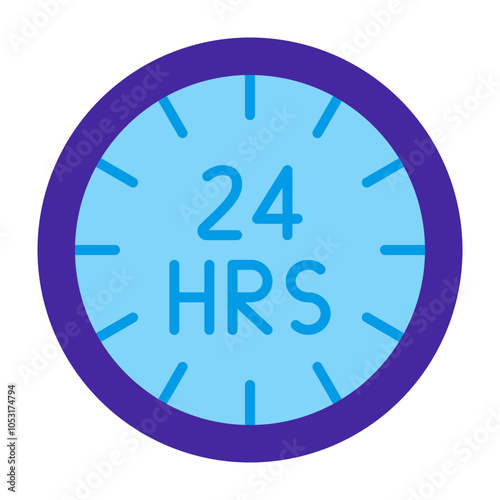 Hours Flat Icon Design