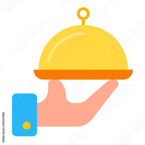 Serving Dish Flat Icon Design