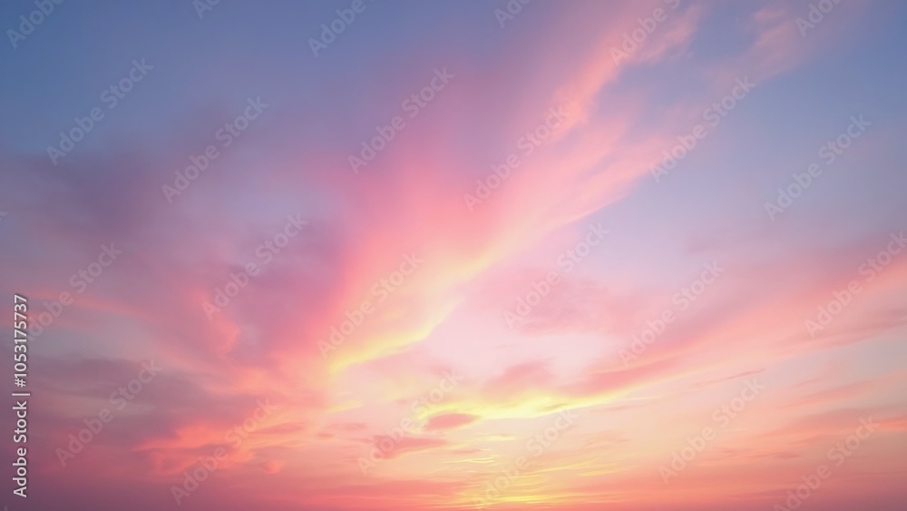 Obraz premium Breathtaking sunset sky, colors, wispy clouds