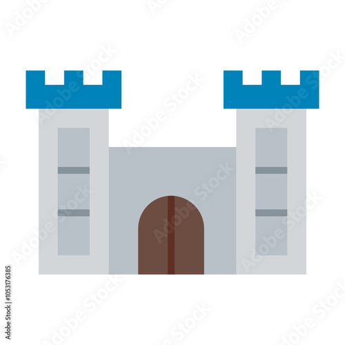 Castle Flat Icon Design