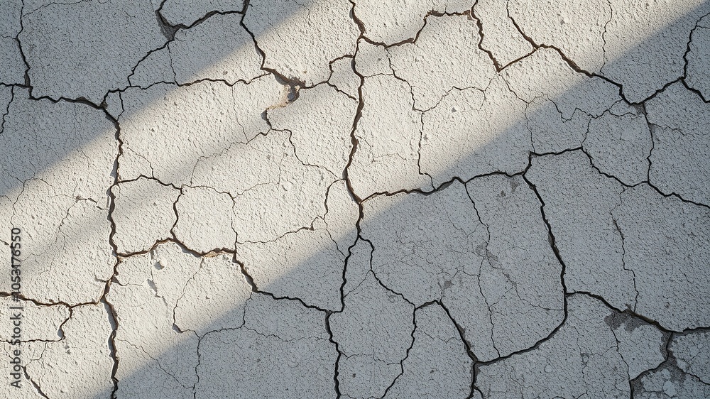 A weathered surface, cracked and parched, reveals the passage of time through a network of fissures, illuminated by a diagonal beam of sunlight. A weathered surface, cracked and parched, reveals the passage of time through a network of fissures, illuminated by a diagonal beam of sunlight.