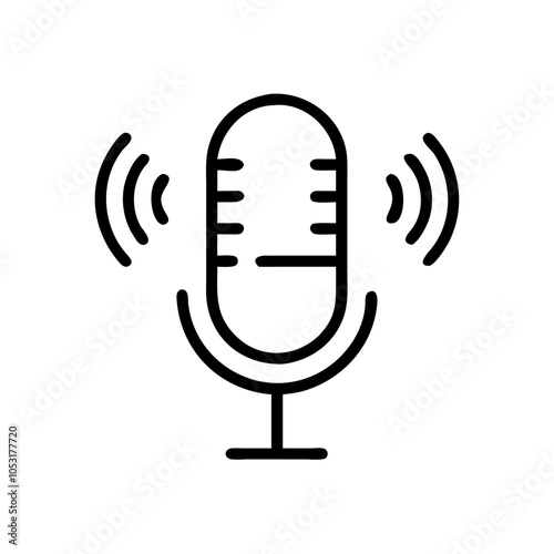 The Ultimate Podcasting Icon Line Art Design, Perfect for Creative Audio Branding and Digital