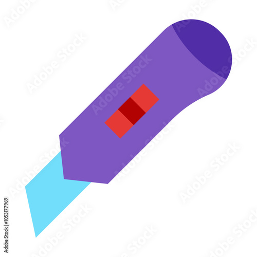 Utility Knife Flat Icon Design