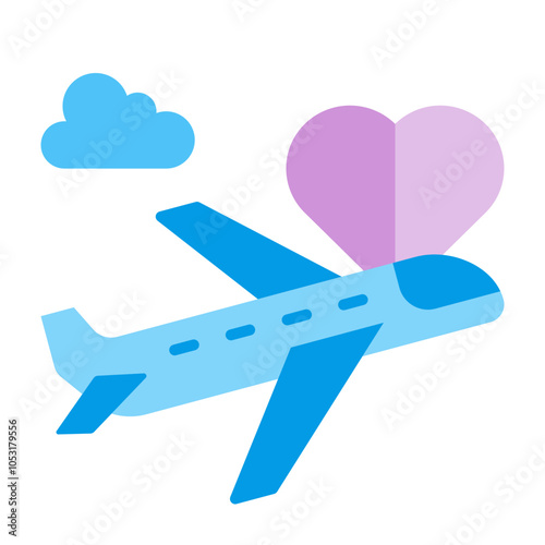 Honey Moon Flat Icon Design