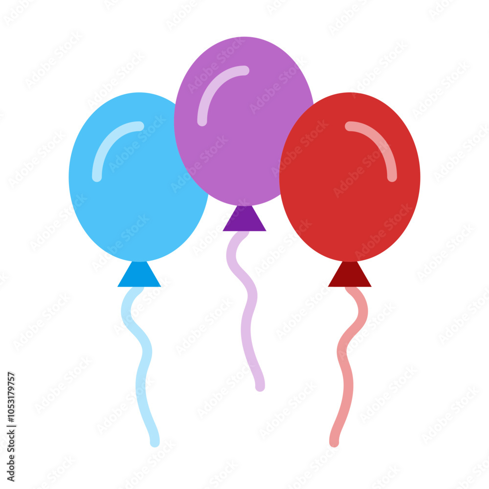 Balloons Flat Icon Design