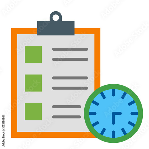Waiting List Flat Icon Design